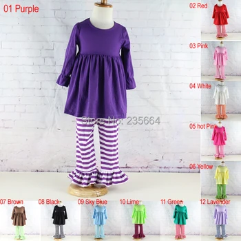 Fabrika Satış!uzun Kollu Pamuk Bebek Kız elbise takımı,Sağlam çocuk Elbise Fırfırlı Ve Çocuk Pantolon Setleri Karıştırdı Ücretsiz Kargo Kıyafetler
