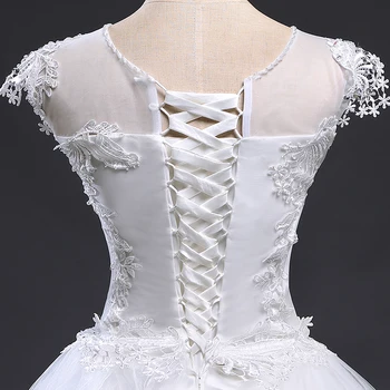 Fansmile Ucuz Vintage Artı Boyutu Dantel Düğün 2017 Robe de Mariage Prenses Elbise gelinlik Vestidos de Novia Gelinlik