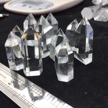 Feng shui hediye 2018 Sıcak Satış çok Şeffaf Kuvars Kristali Reiki Noktası Değnek Şifa Kuvars Kristalleri 10 adet Cilalı