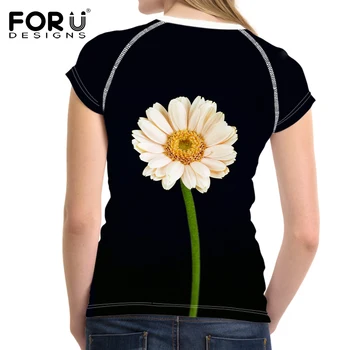 FORUDESİGNS Mor Çiçek T-shirt Kadın Yaz Kısa Kollu Slim Geliyorum Baskı Elastik Ürün Bayanlar Bayan Elbiseleri Tişört Üstleri