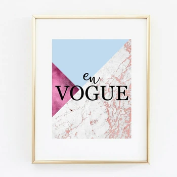 Fransız Moda Baskı Moda Tasarım Duvar Sanat Tuval Baskılar Kız Odası Dekor , Vogue Resim Duvar Resmi Pembe Poster Tuval