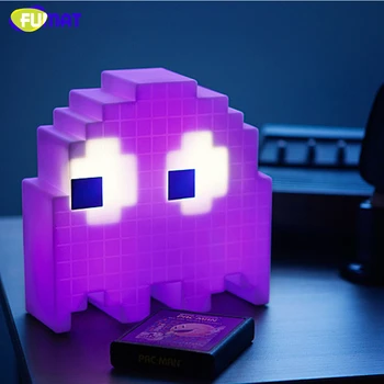FUMAT Karikatür USB Pac-man Oyun Tema Renkli Gece Işık Hayalet Işıkları Yatak Odası Çocuk Odası Tatil Evi Dekorasyon Gece Işıkları LED
