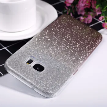 Funda Samsung Galaxy S6'yı S7 Kenar S 8 S 8 Artı S5 Not için OLOEY Bu 8 5 4 Durumda 2 Katman Glitter Yumuşak TPU Silikon Kılıf Kapak Bling