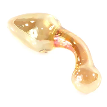 G noktası anal plug dildo altın cam anal klitoris uyarıcı anal dilatör buttplug kadın mastürbatör anüs yetişkin Seks Oyuncakları fişler