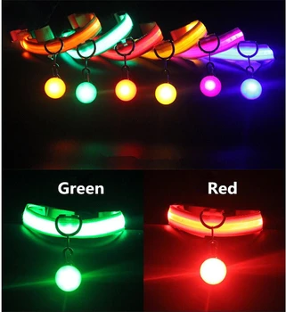 G100 Moda Naylon Köpek Yaka LED ve kolye Gece Güvenliği Parlayan ışığı Köpek Kedi Yaka USB Şarj/Pil Parlayan