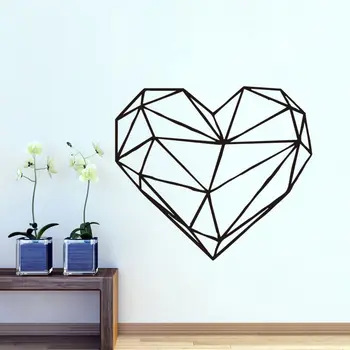 G187 Geometrik Kalp Duvar Çıkartması 3D Kalp Duvar Sticker Çıkarılabilir Kalp Şeklinde duvar Kağıdı Çocuk Odası duvar Sanat çıkartmaları Ev Dekorasyonu