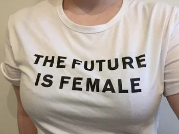 Gelecek yeni 2017 kadın t-shirt kadın üstleri artı boyutu feminist pembe beyaz siyah casual t-shirt kadınlar tees büyük yaz