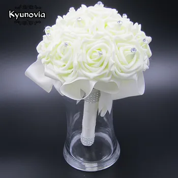 Gelin Nedime Çiçek düğün yapay çiçek Buketi Kyunovia Güzel Düğün buketi beyaz gelinlik FW89 buket gül