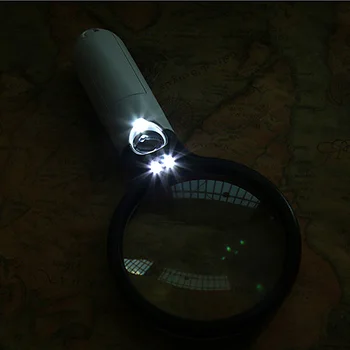 GELİŞMİŞ 3X El Büyüteç Okuma Büyüteç Lens Kuyumcu Büyüteç 3 LED Işık kişisel görüşüm