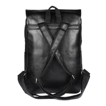 Gençler İçin LUYO Vintage İngiltere Tarzı Pu Deri Erkek Moda Sırt çantası okul çantası Erkek Okul Çantaları Kadın Seyahat Siyah Bagpack