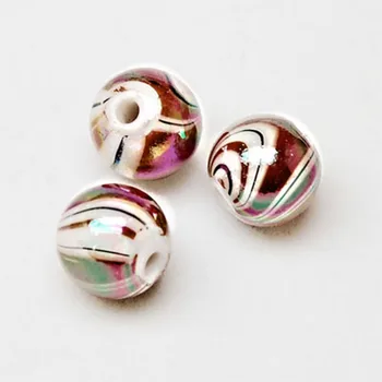 Gevşek boncuk plastik 8mm yuvarlak akrilik rastgele karışık boyalı perles,satılan 1850 Adet boncuk