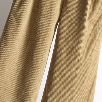 Gevşek Geniş Bacak Pantolon Kadın Sonbahar Kış Kadife Yüksek Bel Yeni Moda Ayak Bileği Uzunlukta Pantolon Rahat Pantolon Kırpılmış-