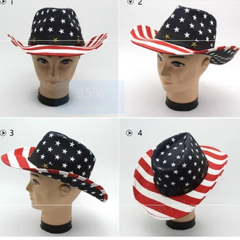 GH ABD Bayrağı Baskı Logosu Merhaba ile karşıladı Panama Hasır Şapkalar Plaj Meksika Kovboy Şapkası-Q Batı Kovboy Şapkası-340