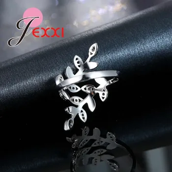 Giemi Nefis Net Kübik Zirkon Yaprak Yüzük Kadınlar Düğün Nişan Yüzüğü Sıcak Satış 925 Gümüş Kristal Takı