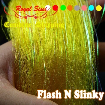 Gliss KAPTAN Işıma ile meşgul baitfish uçmak için sentetik malzeme Flash N Slinky fiber uzun ışıltı saç bulanık lif bağlama balıkçılık sinek