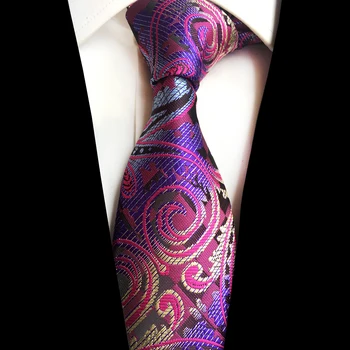 GUSLESON Yeni Tasarım Paisley Jacquard Dokuma İpek Boyun Bağları Erkek Erkekler İş takım Elbise, İş Düğün için 8 cm Çizgili Kravat Kravat