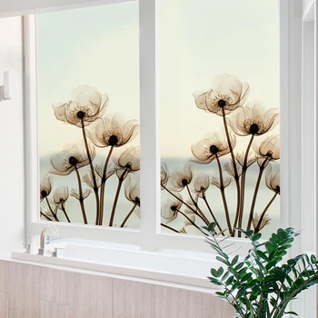 Gölgelendirme penceresi çıkartmaları Oturma Odası Yatak Odası sürgülü kapı dekorasyon elektrostatik buzlu cam folyo Çin rüzgar opak