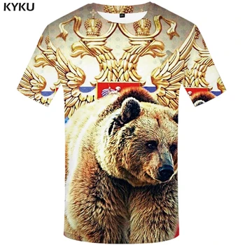Gömlek Hayvan Giyim Çin spor Gömlek Erkek Erkek T KYKU Marka Bear T-Shirt Rusya T-shirt Sağlam Tshirt Seksi Erkek Gömlek 3d