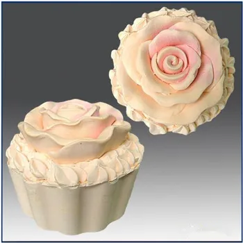 Gül Dondurma Çiçek silikon sabun Kalıp yapımı ile 3D Silikon Sabun/Mum Kalıp - Cup Cake