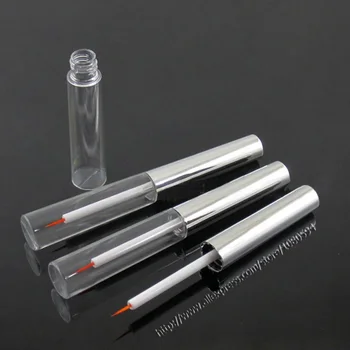 Gümüş kapaklı açık renkli sıvı eyeliner konteyner eyeliner tüp için 7ml kozmetik şişe