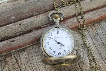 Gümüş Üçgen ölüm Bronz cep saati mens film kuvars uzun kolye kolye zinciri takı kadın vintage charm Yadigarları
