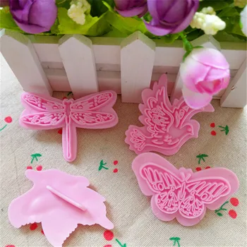 Güvercin ve kelebek çiçek baskı kalıp fincan kek fondan embosser baskı