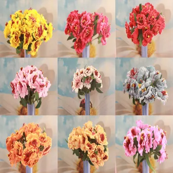 Güzel! Dekor DİY renk için 10 adet Çiçek Buketi İpek Yapay Çiçekler isteğe bağlı