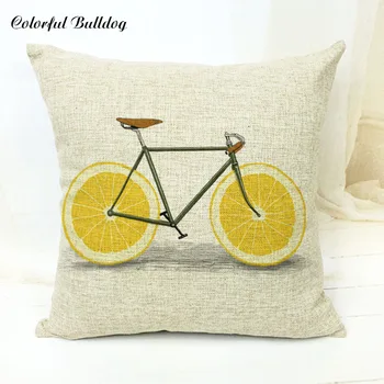 Güzel Meyve Sarı Ananas Karpuz Yastık Kapak Limon Bisiklet Komik Düğün Hediyesi 17inch Polyester Araba Koltuğu Ev Koltuk Ara