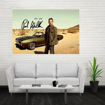 Güzel Yeni Paul Walker Poster Özel Tuval Poster, Art Ev Dekorasyon Kumaş Kumaş Duvar Poster Baskı İpek Kumaş Baskı