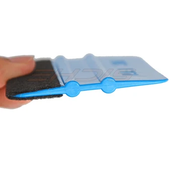 Güçlü Mavi Yumuşak 3M ragle 10*7.3 cm keçe 3d karbon fiber folyo vinil film Montaj Araçları Sarma ragle araç Araba kaydırma 3A02