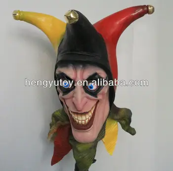 Halloween Lateks Komik Jingel Jangle Maske Kostüm Partisi Cosplay Sahne