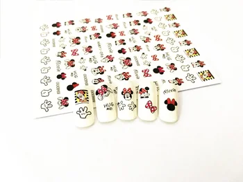 HanYiNail 080-103 Yeni Sevimli Küçük Öğe Karikatür Fare Kitty Çivi Sanat Etiket Harajuku Nail Wrap Sticker İpuçları Manicura etiketler