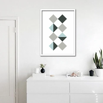 HAOCHU Yapıyorum Özgün Modern Tasarım Sanat Duvar Dekor Diamond Head Petrol Geometrik resimleri oturma odası için Tuval Geyik