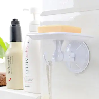 Havlu Kanca Askı Sabun Dispenser Sabun Banyo Tutucu Güçlü Vantuz Plastik Sabunluk