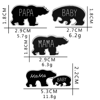 Hayvan için mama yavru ayı pim baba bebek anne Broş sevimli obezite ayı pın badge broş sevgili anne ve çocukların korunması