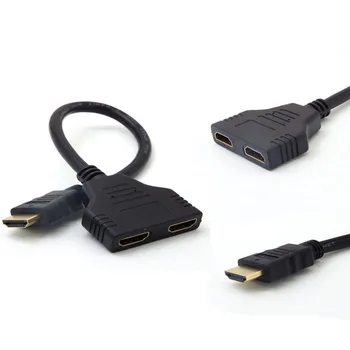 HD LCD TV PS3 Projektör Bilgisayar Kablosu, HDMI Kablosu Adaptörü Video Kablosu 2'de TRANSCTEGO İkiz HDMI Kablosu 1