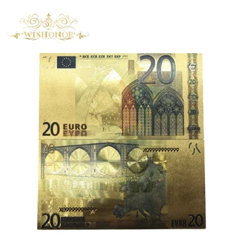 Hediyeler İçin 24K Altın Varak Sahte Para 10 adet/Çok Renkli Avrupa Banknot Para 20 Euro Banknot