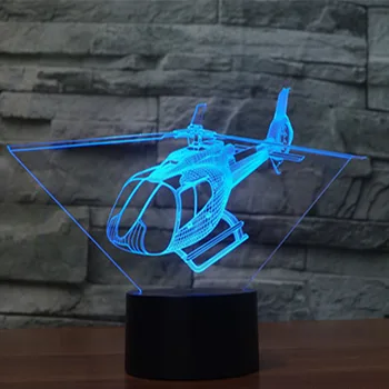 Helikopter şekil 3D gece lambası