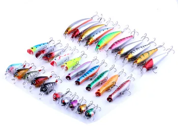HENGJİA 30pcs/lot balıkçılık cazibesi balıkçılık 30 renk olta 6 modelleri Crankbait Cezbeder Mix balık yemi Popper cazibesi Minnow Karışık