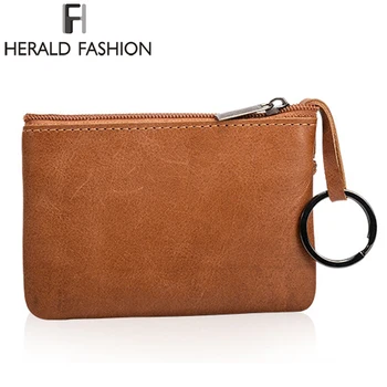 Herald Moda Hakiki Deri Küçük Mini Çanta Sikke Cüzdan Değişiklik Çanta Kadın Cüzdan Anahtar Bozuk Para Çantası Tutucu Case Mini Kılıfı Fermuar