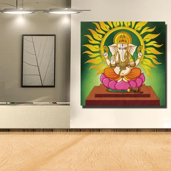 Hindu Tanrıları HD Baskı Oturma Odası Duvar Dinler Posterler İçin Resimler Hint Tanrı Ganesha Resimleri Tuval Ve Baskı Cuadros