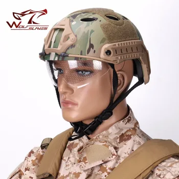 HIZLI kask motosiklet kask Gözlük PJ taktik askeri sistem Evrensel Taşınabilir Askeri Unisex Kask sürme