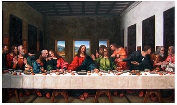 Hiçbir Çerçeve Gerçek Resim Dünyaca Ünlü Son Akşam Yemeği Leonardo Da Vinci Çekirdek Hıristiyan Kilisesi Duvar Resim Sanat Tuval Tuval