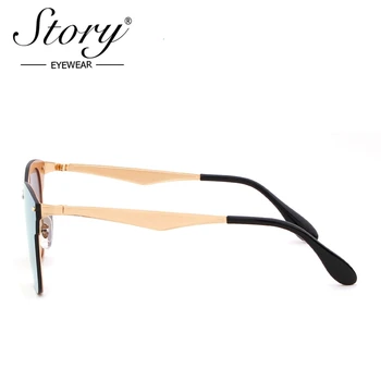 HİKAYE Marka Tasarımcı Altın güneş Gözlüğü Kadın Ayna Spor güneş Gözlüğü lunette de soleil İçin Kadınlar Kedi Gözü güneş Gözlüğü femmes dökün Gül
