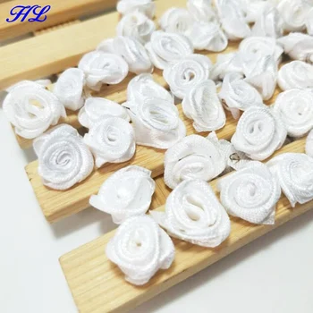 HL 100pcs El Beyaz Kurdele Çiçek Düğün Dekorasyon DİY 15 MM aktarmayı da destekliyor Giyim Aksesuarları Dikiş Aplike El Sanatları Rose