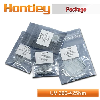 Hontiey UV Mor entegre fiş 365Nm 375Nm 385Nm 395Nm 405Nm Yüksek Güç COB Ultraviyole Işıklar 3/5/10/20/30/50/100 Watt LED