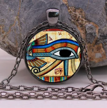 Horus'un gözü Wedjat Gözü Kolye Kolye Takı Yuvarlak Gotik Gözlük Kolye ERKEKLER Kızlara HEDİYE muska antik
