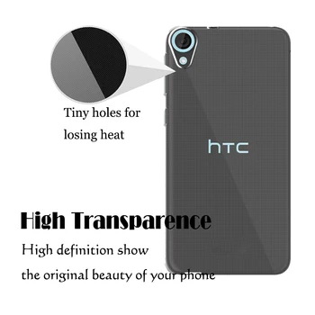 HTC için [Anti Çizik] 820 620 Ultra İnce Şeffaf TPU Kauçuk ve Yumuşak Silikon Koruyucu Kılıf 828 816 Arzu Arzu