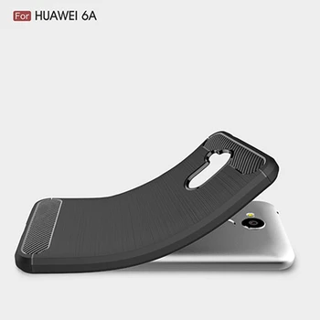 Huawei Honor İçin Onur 6A İçin Telefonu Durumlarda Zırh Onur 6A Durumda Huawei Onur 6A Kapak Silikon Karbon Fiber 6A kılıfı