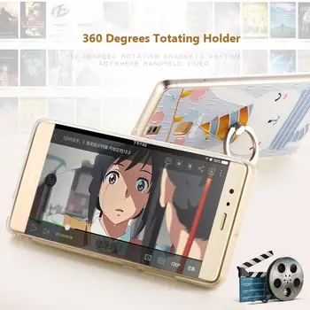 Huawei P9 İçin Kayışı İle Huawei P9 Plus Kılıf Huawei P9 Kapak Vpower 3D Kabartma Lüks Sevimli Yüzük Tutucu PDA+PC Telefonu Durumlarda